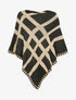 Poncho en maille à motifs géométrique - Noir/camel - 4