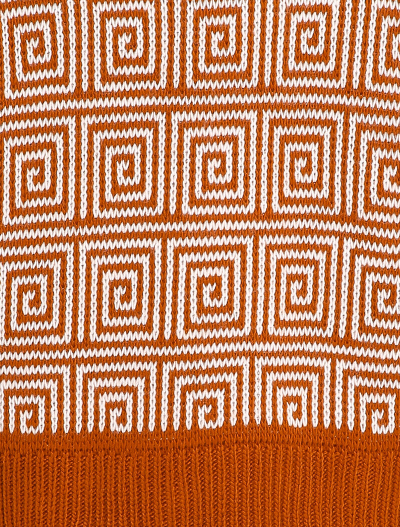 Pull à imprimé spirales stylisées - Rouille - 3