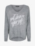 Pull long oversize imprimé "out dream yourself" - Gris foncé - 4