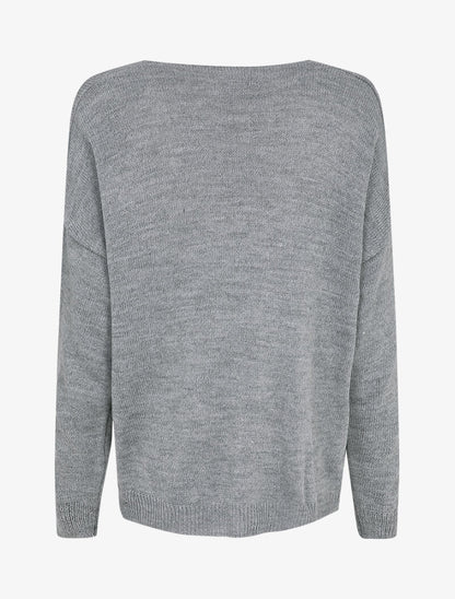 Pull long oversize imprimé "out dream yourself" - Gris foncé - 2
