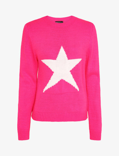 Pull à motif étoile - Rose fluo - 4