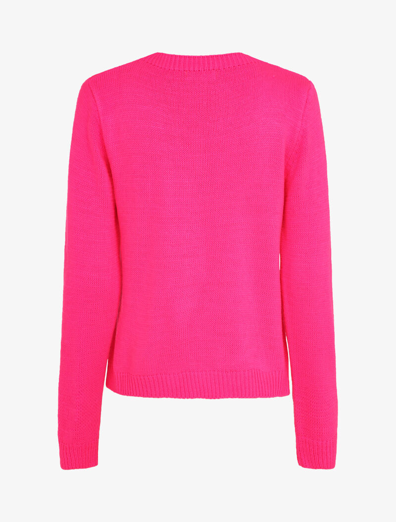 Pull à motif étoile - Rose fluo - 2