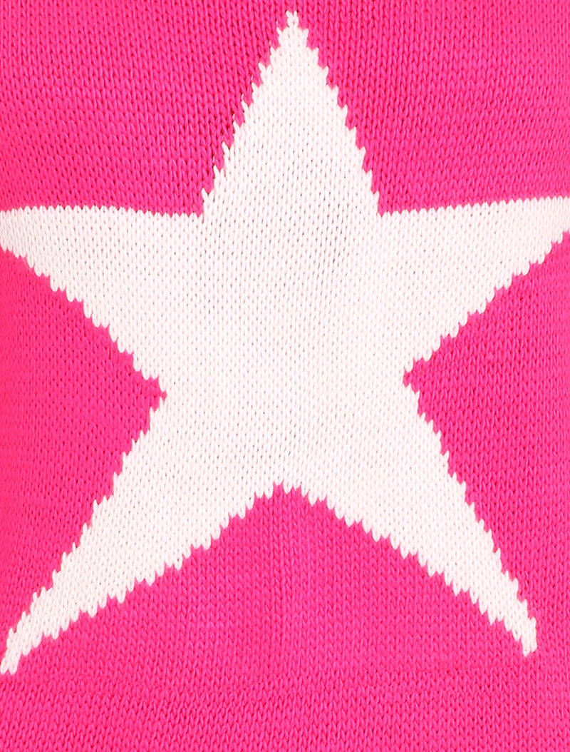 Pull à motif étoile - Rose fluo - 3