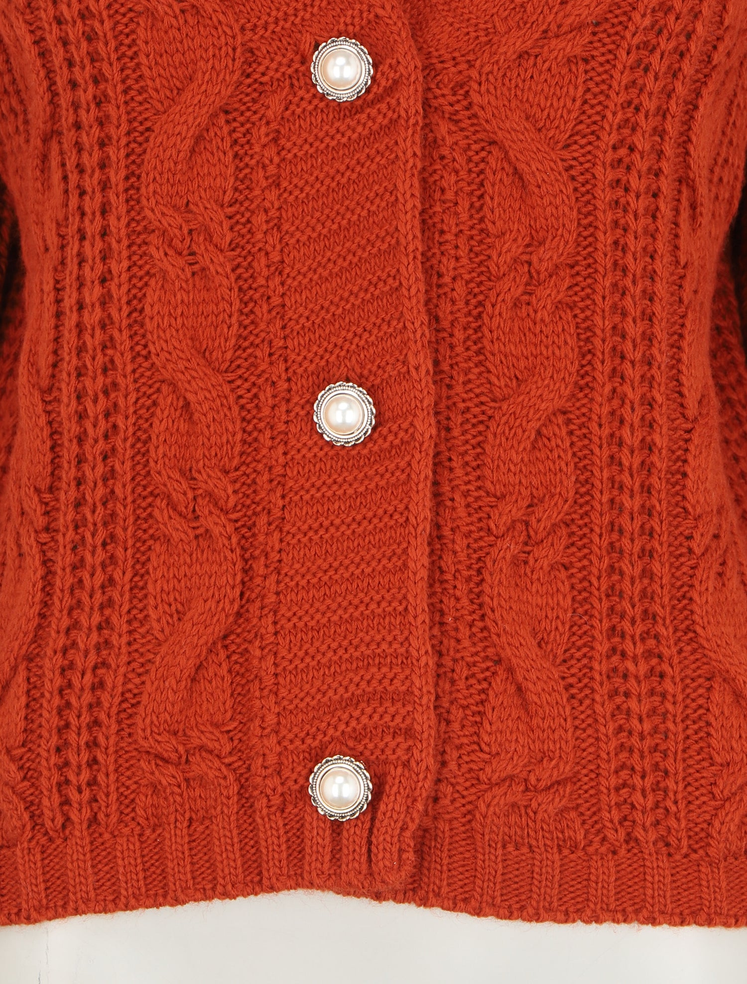 Gilet en maille à boutons stylisés - Rouille - 3