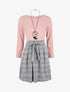 Robe patineuse imprimé prince de galles - Rose - 4