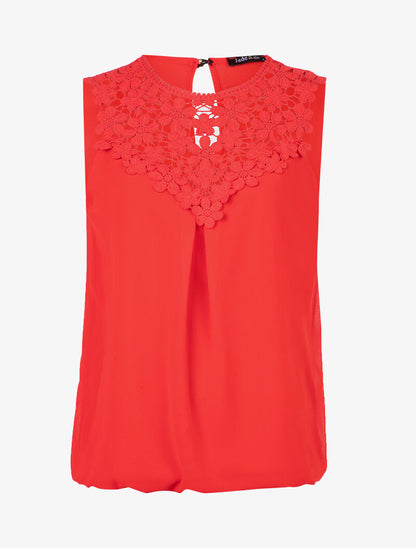 Top boule à plastron en crochet - Rouge - 1