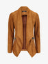Veste en suédine à pans asymétriques - Camel - 1