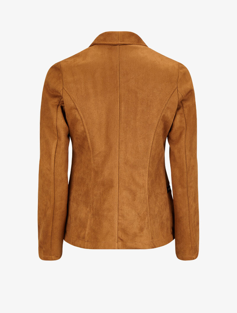 Veste en suédine à pans asymétriques - Camel - 2