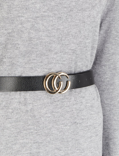 Robe pull à dos ouvert et détail torsadé - Gris chiné - 3