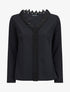 Blouse à col V en crochet - Noir - 1