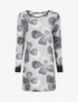 Robe dos nu à motif trèfles - Gris/bleu marine - 4