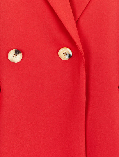 Veste style blazer sans manches - Rouge - 3