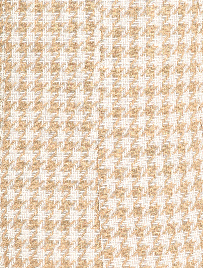 Veste effet tweed à imprimé pied de poule - Beige - 3