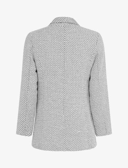 Veste effet tweed à poches décoratives - Noir - 2