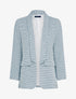 Veste effet tweed à poches décoratives - Bleu - 1