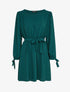 Robe patineuse à poignets à liens à nouer - Bleu canard - 3