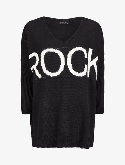 Pull "rock" oversize - Noir - 1