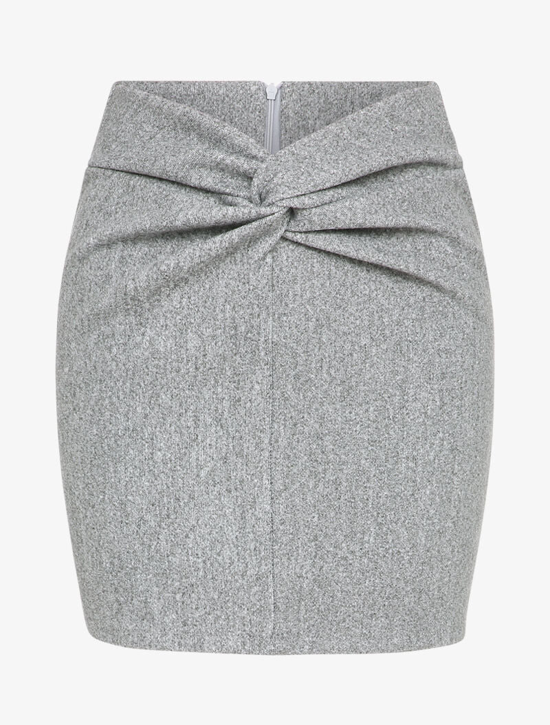 Mini jupe fourreau taille haute - Gris chiné - 1
