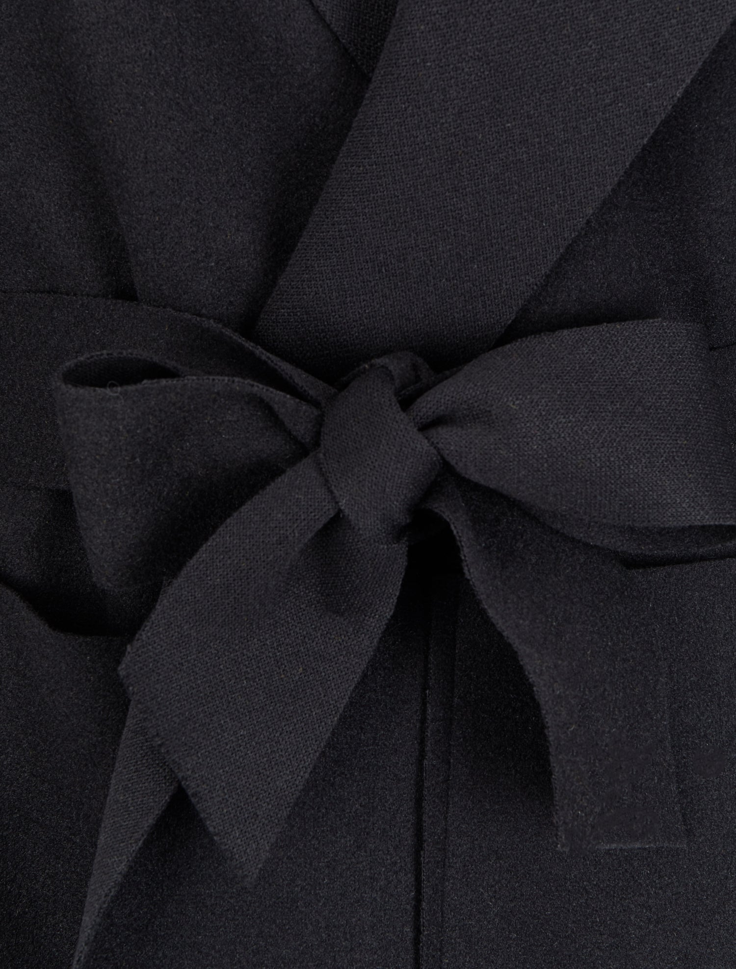 Manteau long ceinturé à capuche - Noir - 3