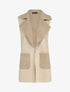 Veste sans manche style peau de mouton retournée - Beige - 1
