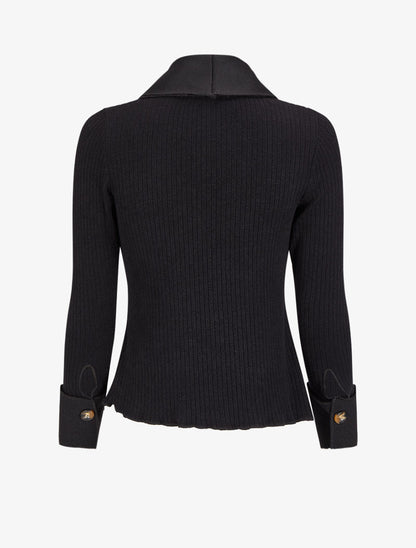 Gilet côtelé à pans asymétriques - Noir - 2