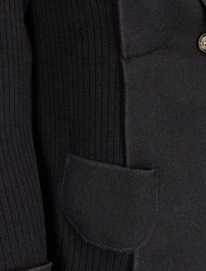 Gilet côtelé à pans asymétriques - Noir - 3