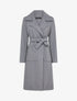 Manteau long ceinturé en feutrine striée - Gris - 1