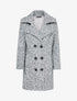 Manteau mi-long à pans croisés effet laine bouclée - Gris chiné - 1