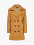 Manteau mi-long à pans croisés effet laine bouclée - Camel - 1