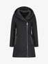 Manteau à capuche et à zip asymétrique - Noir - 4