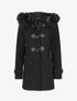 Duffle coat à capuche en fausse fourrure - Noir - 1