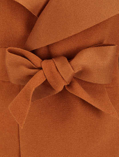 Manteau mi-long à col châle - Camel foncé - 3