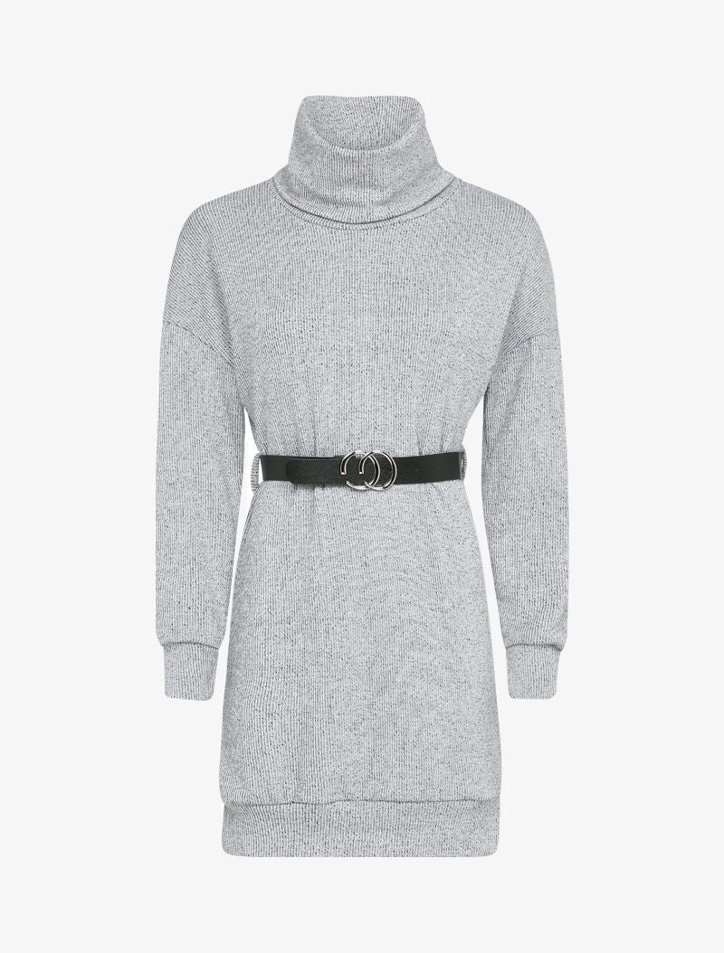 Robe pull à col roulé - Gris - 4