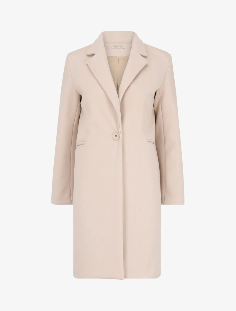 Manteau classique à un bouton - Beige - 4