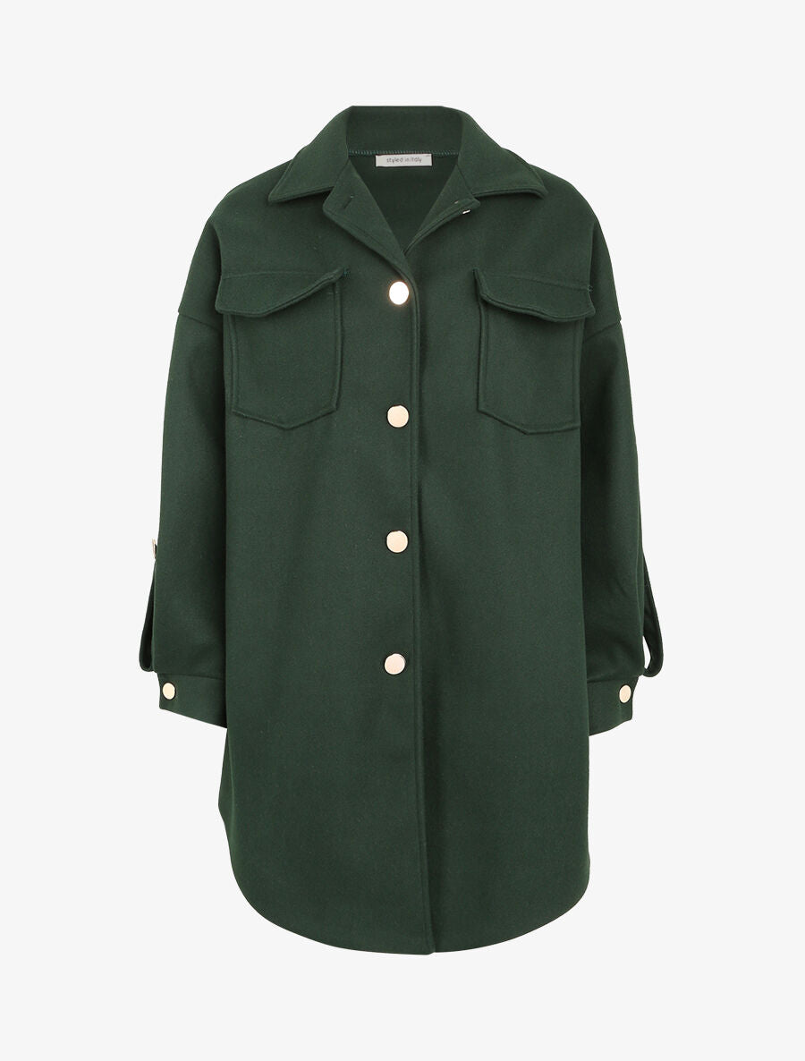 Veste à détails dorés - Vert - 1