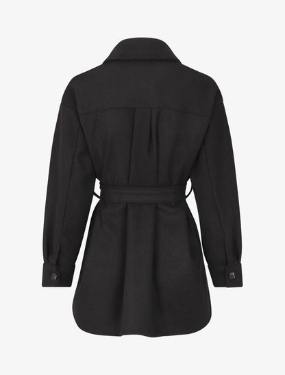 Manteau oversize à poches poitrine - Noir - 2