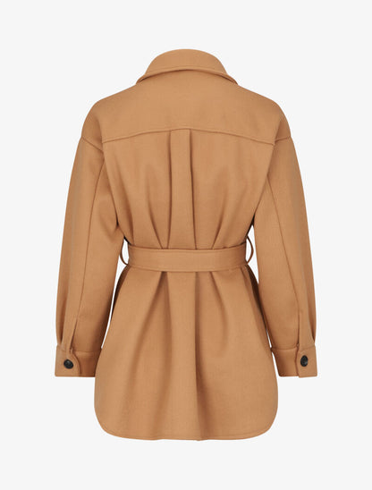 Manteau oversize à poches poitrine - Camel - 2