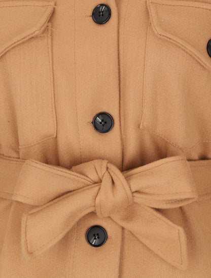 Manteau oversize à poches poitrine - Camel - 3
