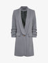 Manteau long à manches froncées - Gris - 1