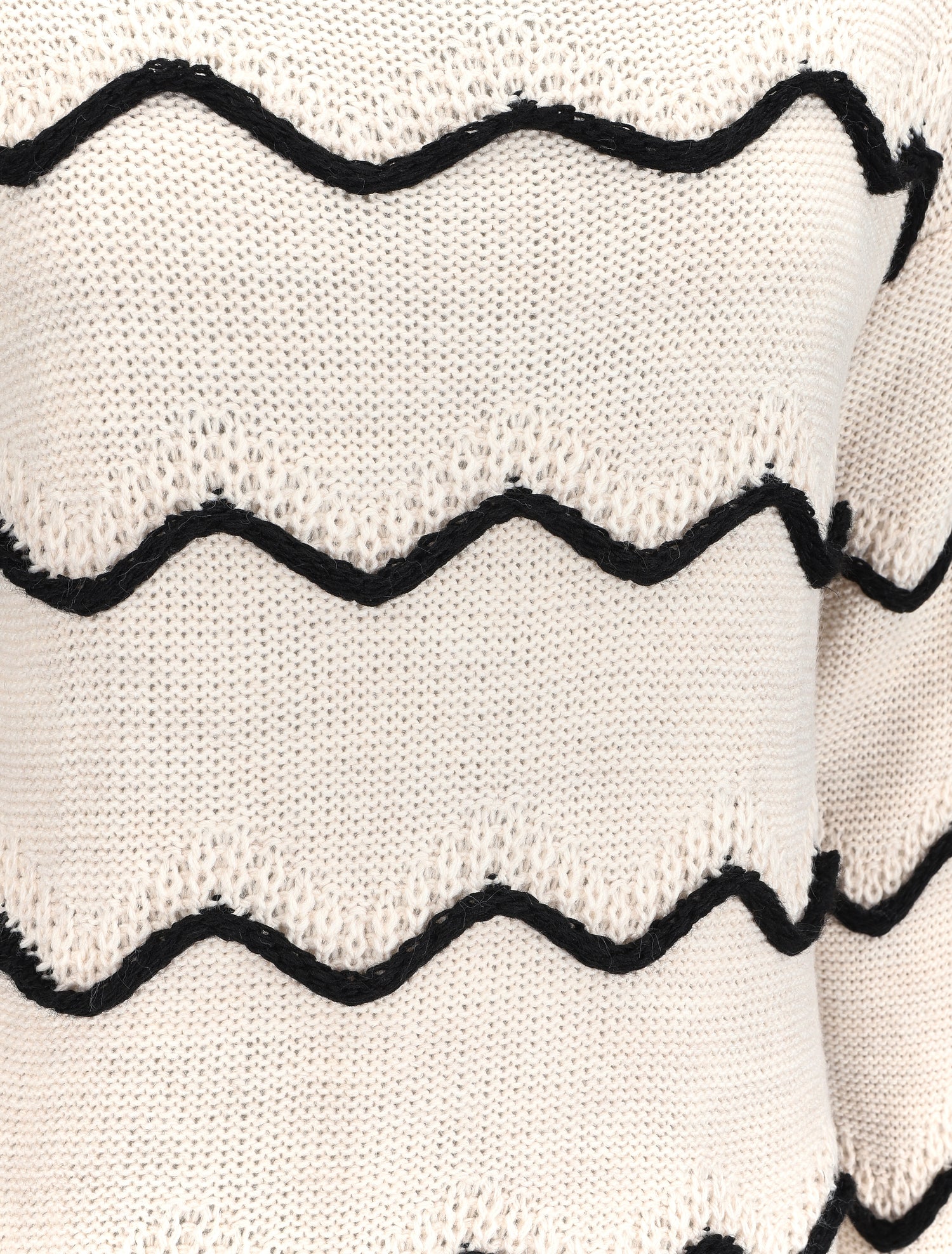 Pull à col bateau et rayures style vagues - Beige - 3