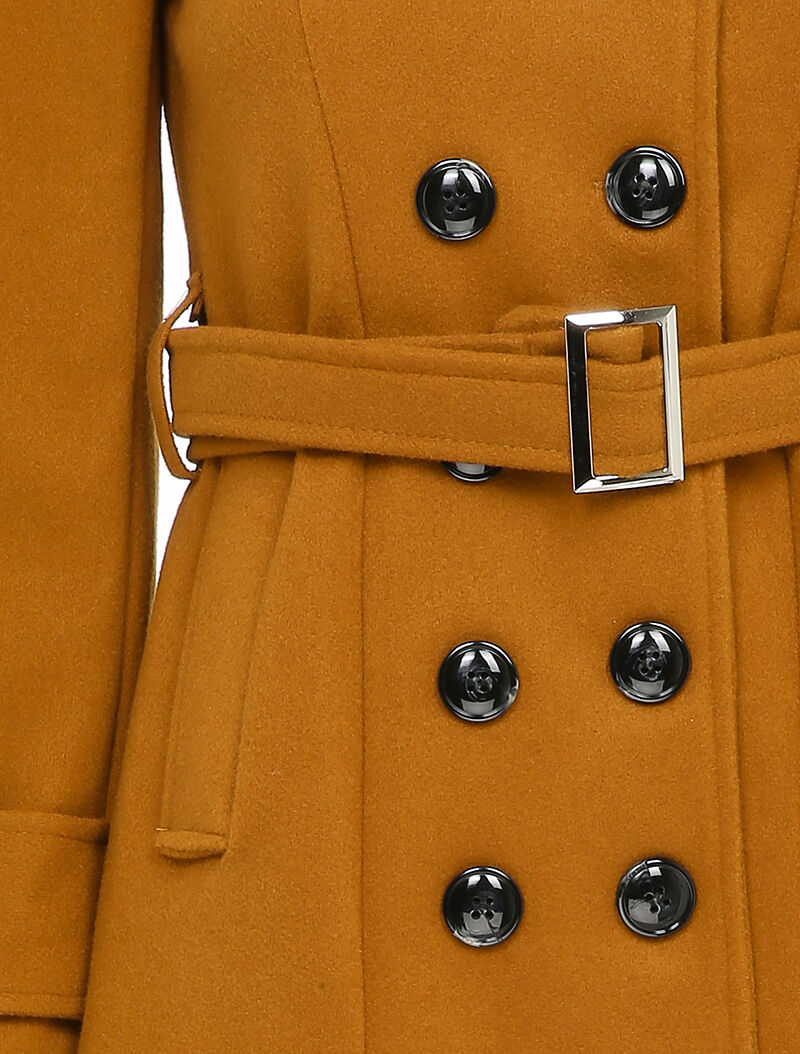 Manteau classique à double boutonnages - Rouille - 4