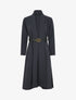 Veste longue à bords fendus - Bleu marine - 1