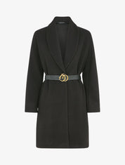 Manteau mi-long à un bouton - Noir - 1
