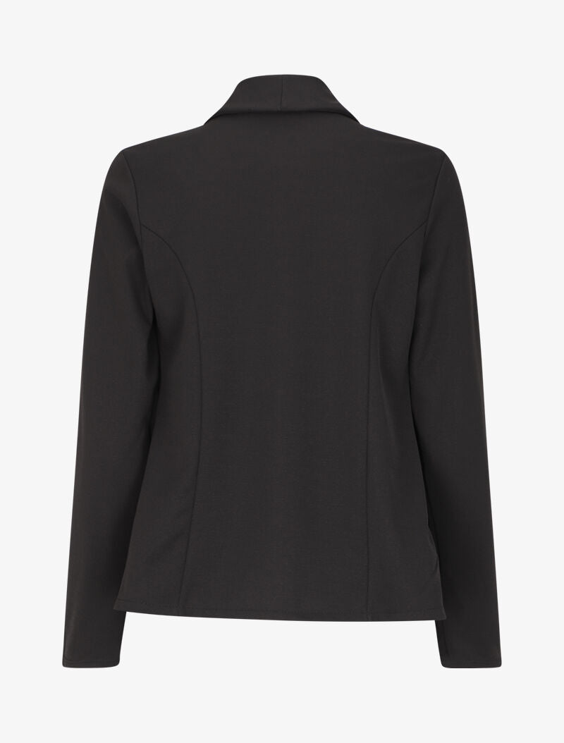 Veste à col châle et poches zippées - Noir - 2