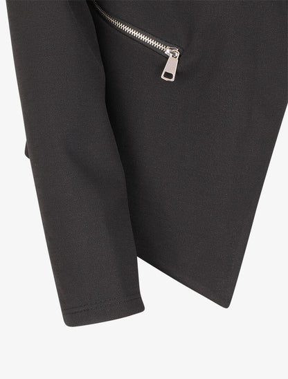Veste à col châle et poches zippées - Noir - 3