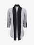 Gilet long à encolure en voile - Gris chiné - 1