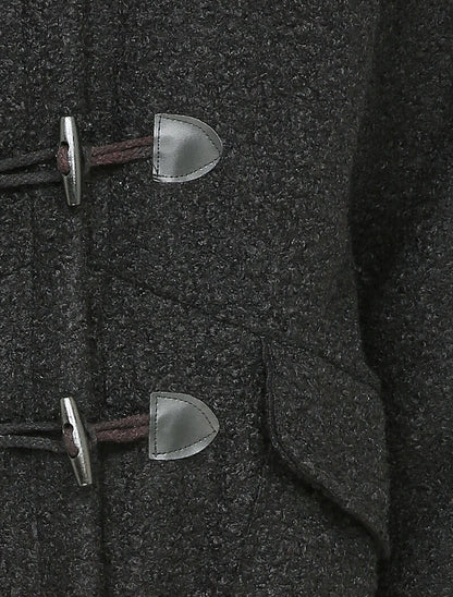 Duffle coat en maille bouclette - Noir - 3
