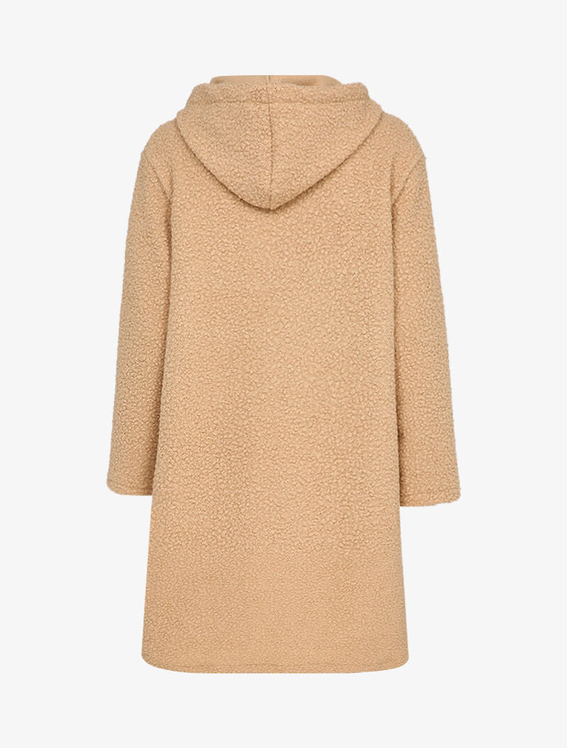 Duffle coat en maille bouclette - Camel - 2