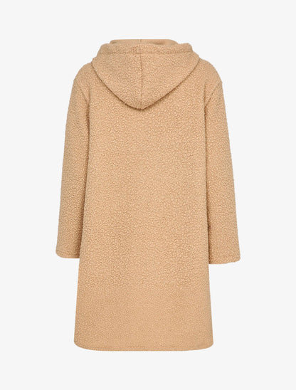 Duffle coat en maille bouclette - Camel - 2