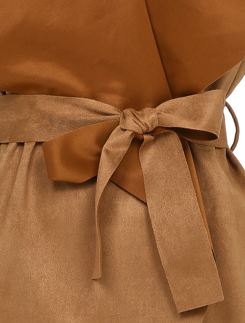 Veste en suédine sans manches - Camel - 3